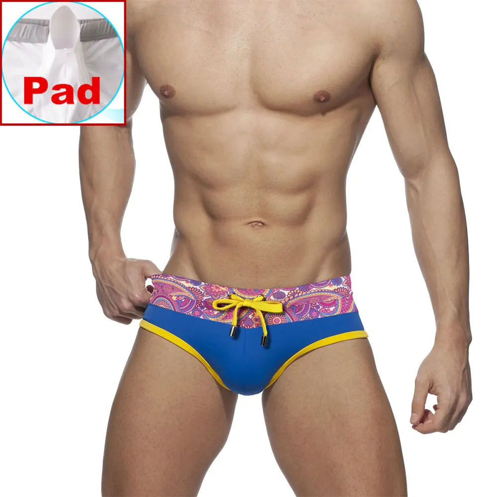 Мужские Плавание одежда пуш ап бикини трусы Pad костюмы в стиле ретро с низкой