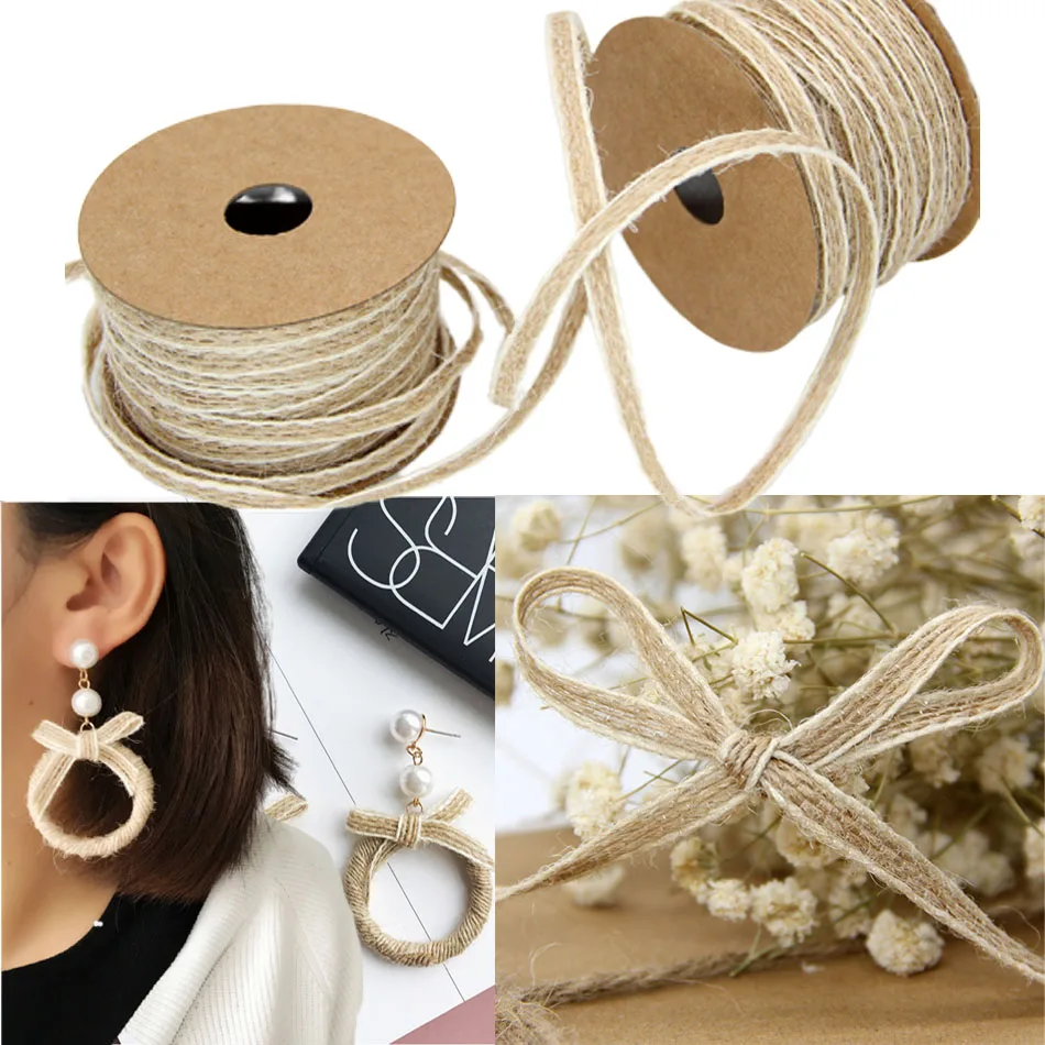 5M Natural Jute Rope Home Textile Hemp Cord Twine Braided Wedding Decor Burlap Rope Christmas Birthday Party Supplies Macrame jute rope macrame cord