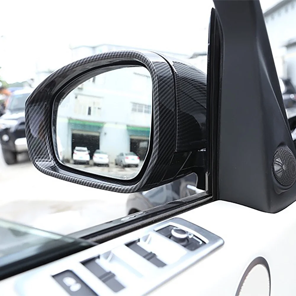 Car Exterior Door Rearview Mirror Guard Eyebrow Frame Cover Trim Fit for Land Rover Discovery Sport 2015 2016 2017 2018 2019 (1)