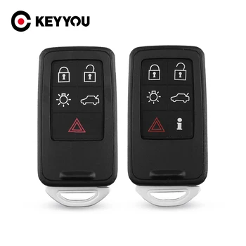 

KEYYOU 5/6 Buttons Smart Car Remote Key Shell For Volvo S60L/XC60/S80L/V60/V40 Fob Car Key Blanks Case Cover Replacement