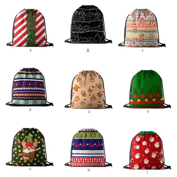 

Fashion Christmas Backpack Drawstring Shopping Bags Travel Holiday Party Decoration