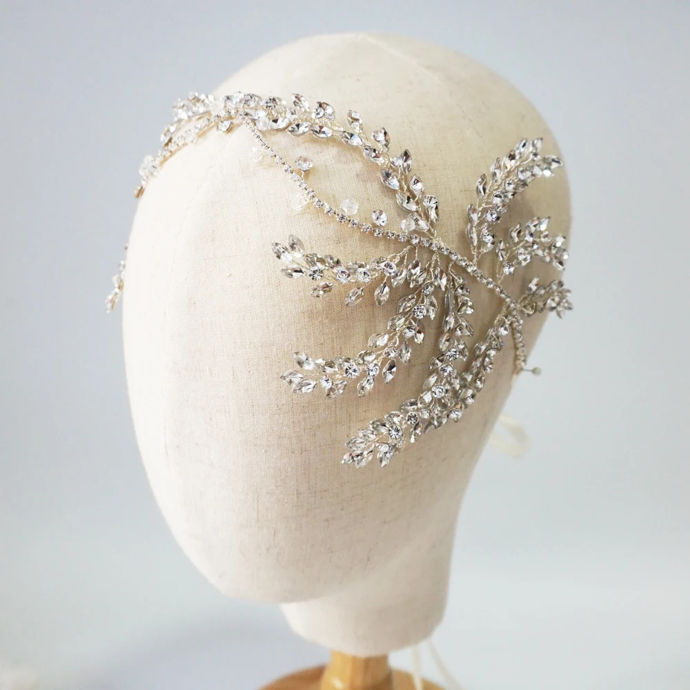 Rhinestone Crown Women Princess Bride Headband Tiara Wedding Headwear Soft HK