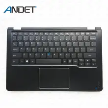 Для lenovo Yoga 3 11 Упор для рук верхняя крышка верхний чехол Клавиатура США с тачпадом черный AM19O000600