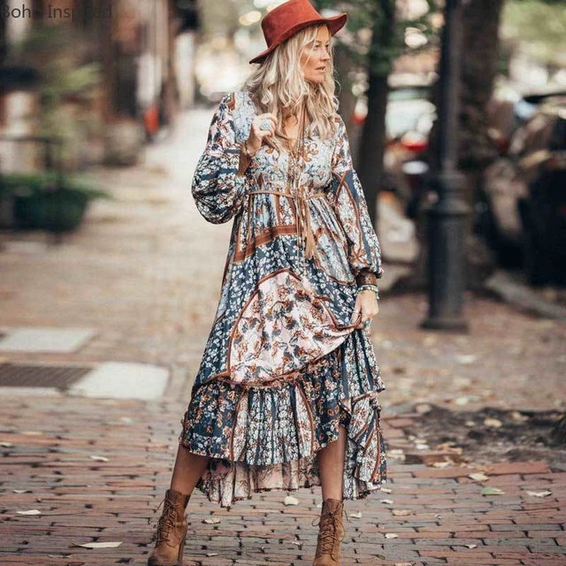 Dress Boho Gypsy Fashion | Long Dress Style Hippie Chic - Long Dress Spring - Aliexpress