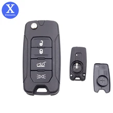 Xinyuexin 4 botões virar chave remoto fob caso escudo para jeep renegado 4 botão do carro chave do escudo substituição 2015-2018 ano