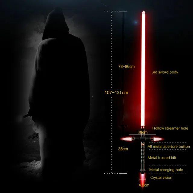 Star Wars Jedi knight kylo Ren Action figures duel 107cm weapon sword Lightsaber Foc Lock Up Metal Hilt Blaster Sound Lightsaber 6