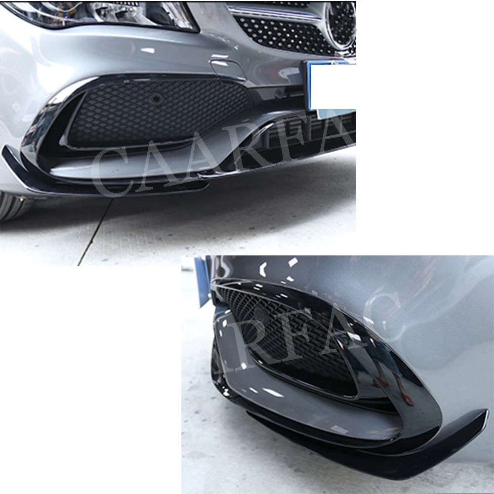 Карбоновый передний спойлер для губ Fin Canards для Benz cla Class W117 cl45 AMG- ABS автомобильные накладки на бампер