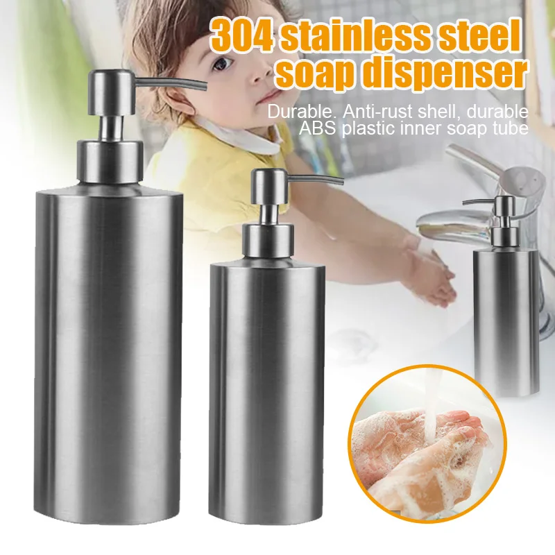 

1 Pcs Stainless Steel Soap Dispenser with Pump for Bathroom Hand Soap Lotion VJ-Drop