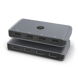 Commutateur KVM USB, moniteur de partage de commutateur USB, clavier souris pour PC, imprimante 4 dispositifs de partage HUB 