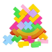 Детская деревянная головоломка Tangram, головоломка, радуга, баланс, головоломка, тетрис, игра, интеллектуальная развивающая, детские игрушки, детский подарок