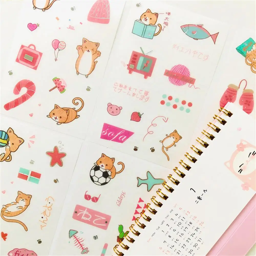 Кот счастливое время Декоративные DIY наклейки для ноутбука скрапбук чашки телефона ноутбука клейкие наклейки милый рекламный подарок