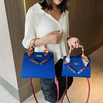 

Silk Scarf Handbag Europe and The United States Platinum Bag Palm Pattern Shoulder Bags for Women Messenger Bag Lock Lady Bag