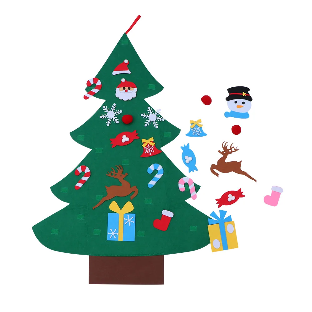 

Tent Kids DIY Felt Christmas Tree Safe Material Perfect Ornaments New Year Gifts Christmas Home Door Wall Decoration Parties