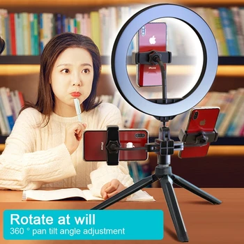 

6inch/16cm Selfie LED Ring Light for Studio Youtube Makeup Photography Video Live Broadcasting Light With Tripod Smartphone Clip