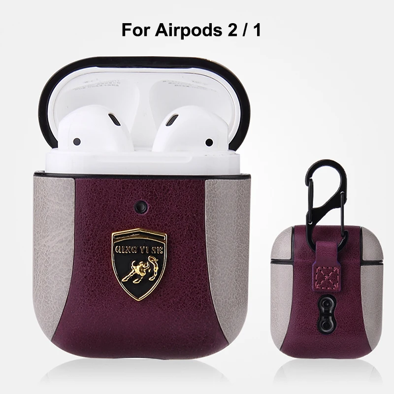 Великолепный кожаный чехол для Apple Air pods Pro, защитный чехол для Apple Airpods Pro correa для Airpods Pro 3 2 1, противоударный чехол - Цвет: Purple airpods 2 1