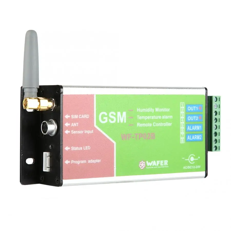 WF-TP02B GSM датчик температуры контроль Лер дистанционное управление SMS датчик мониторинг 100-240 в датчик температуры