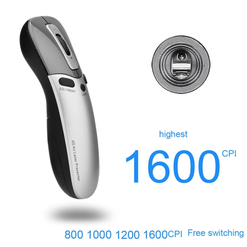 3 in 1 Multifunction 6D Air Mouse + Laser Pointer Pen+Presenter in PPT TeachingConferenceSpeech For PCSmart TVLaptop