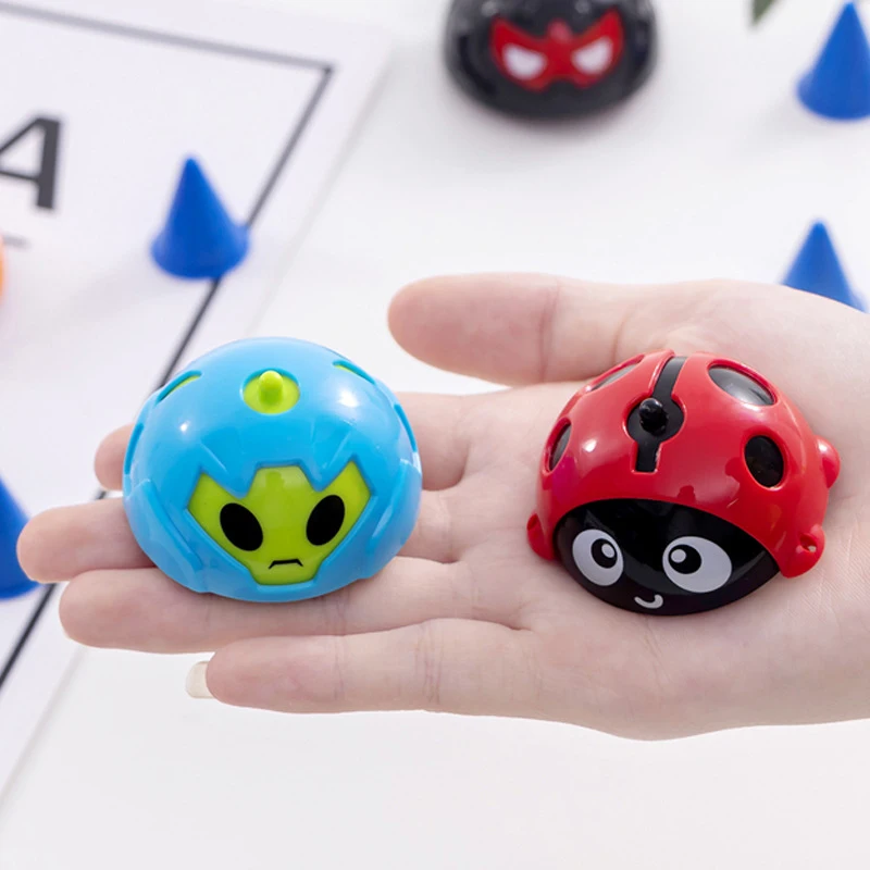 Funny Gyro Model Car Toy Cartoon Inertia Insect Multi-function Children's Fingertip Spinning Top Educational Toy Model 3pcs/set