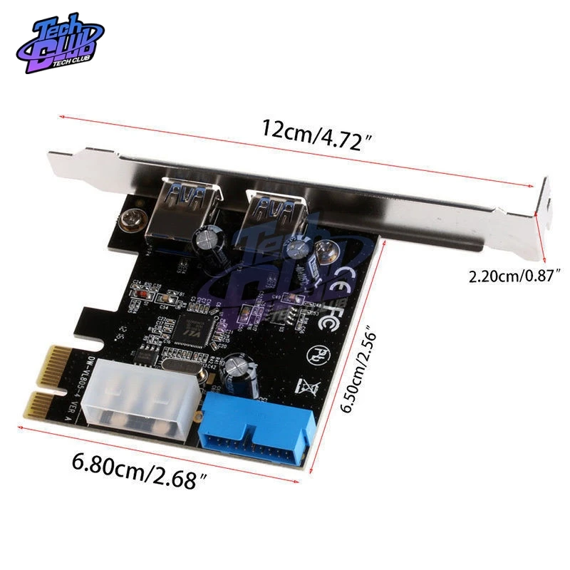 고품질 USB 3.0 PCI-E 확장 카드 어댑터 외부 2 포트 USB3.0 허브 내부 20핀 커넥터 PCI-E 카드