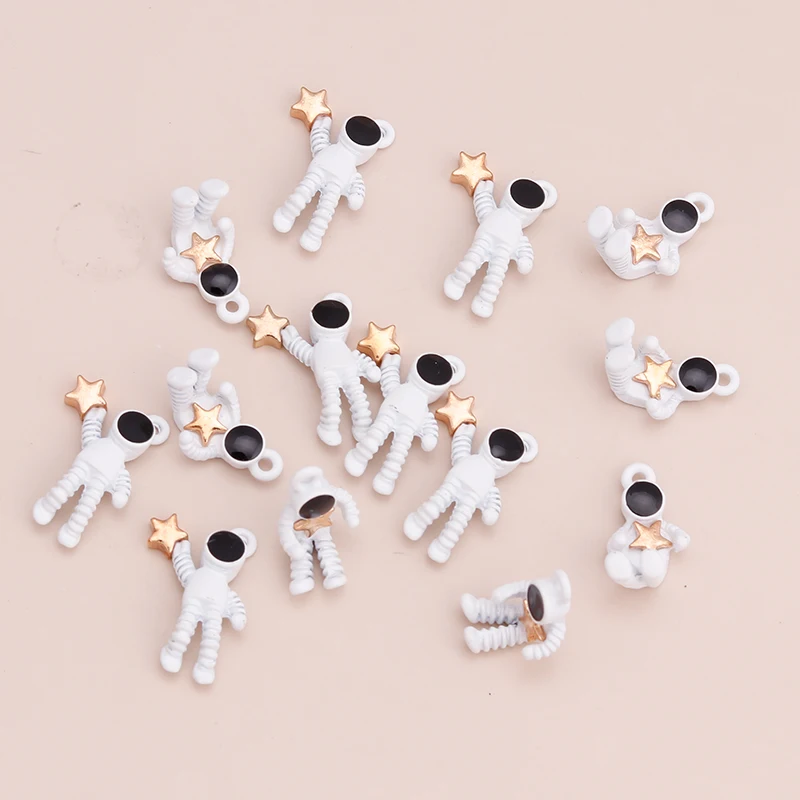 10pcs Enamel Astronaut Stars Charms for DIY Bracelets & Necklaces 2 Styles Handmade Jewelry finding