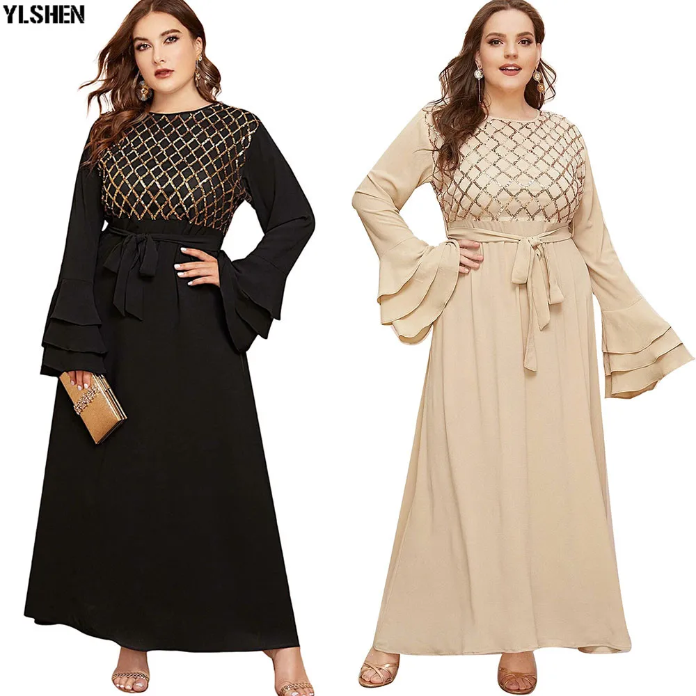 L-5XL Africa Dress African Dresses For Women Clothes Plus Size Dashiki Flare Sleeve Long Muslim Daily Dress Evening Party Dress 01