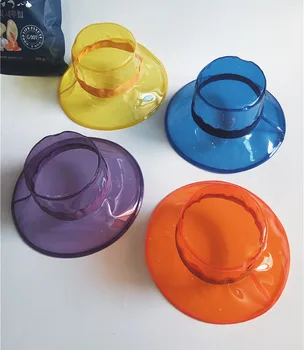 

Solid Transparent Women's Buckets Hats Caps Girls Gorras Ladies PVC Beach Sun Visor Waterproof Rain Hat Plastic Wide Brim Caps