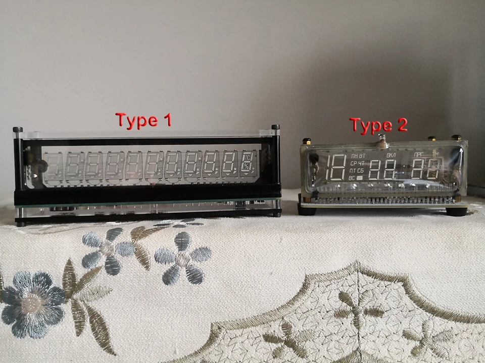 Screen Display Desktop VFD Clock Digital LED Clock Creative Home Ambient Light VFD Screen Measure Temperature Humidity
