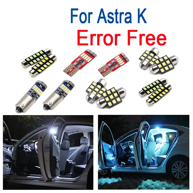 

13pcs LED Interior dome map Lights bulb + LED Glove box lamp for Vauxhall Accessories for Opel Astra K OPC GTC (2015+)