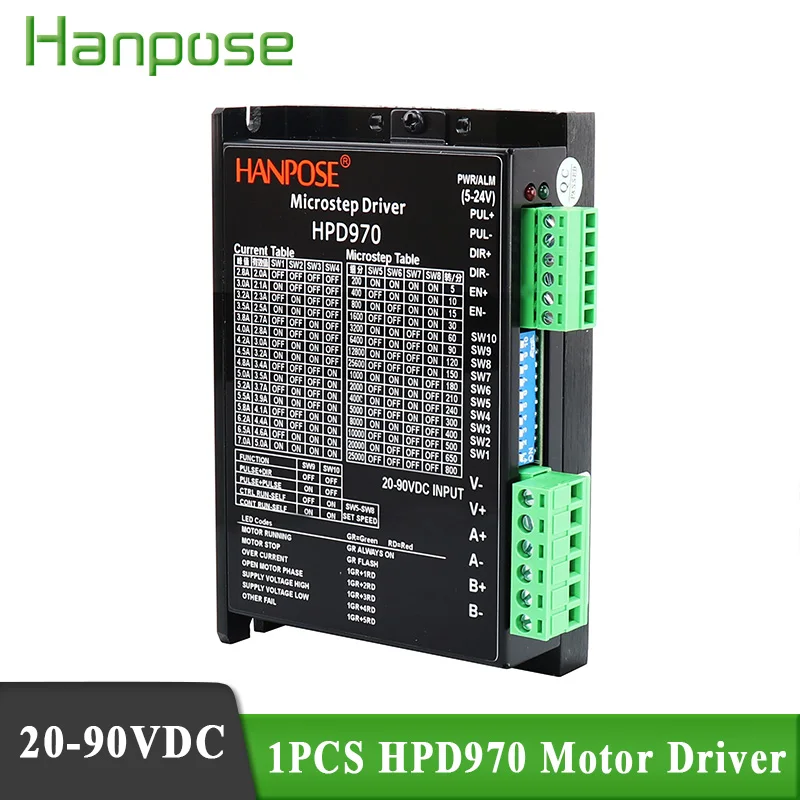 Драйвер для двигателя NEMA17 HPD970 2.8A 90 В постоянного тока 42/57/86 сегментов шагового