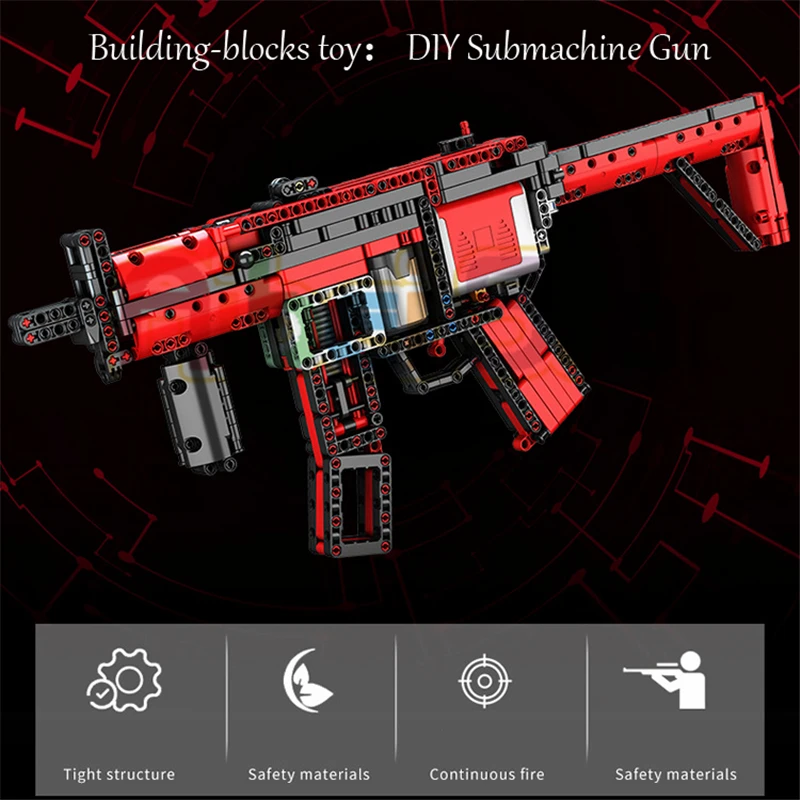 DIY Собранный игрушечный пистолет-пулемет HK mp5 machinepistool кирпичи assemblage speelgoed met shotting игрушки для детей