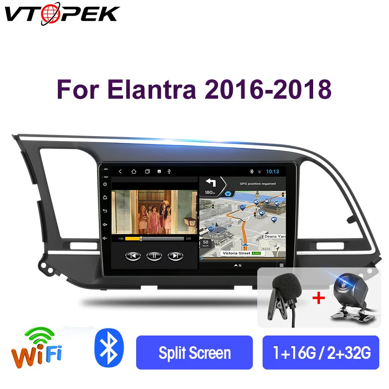 

VTOPEK 2din Android 9.0 T3L Car Radio Multimidia Video Player Navigation GPS For Hyundai Elantra 6 2016-2018 Head Unit 2 Din Dvd