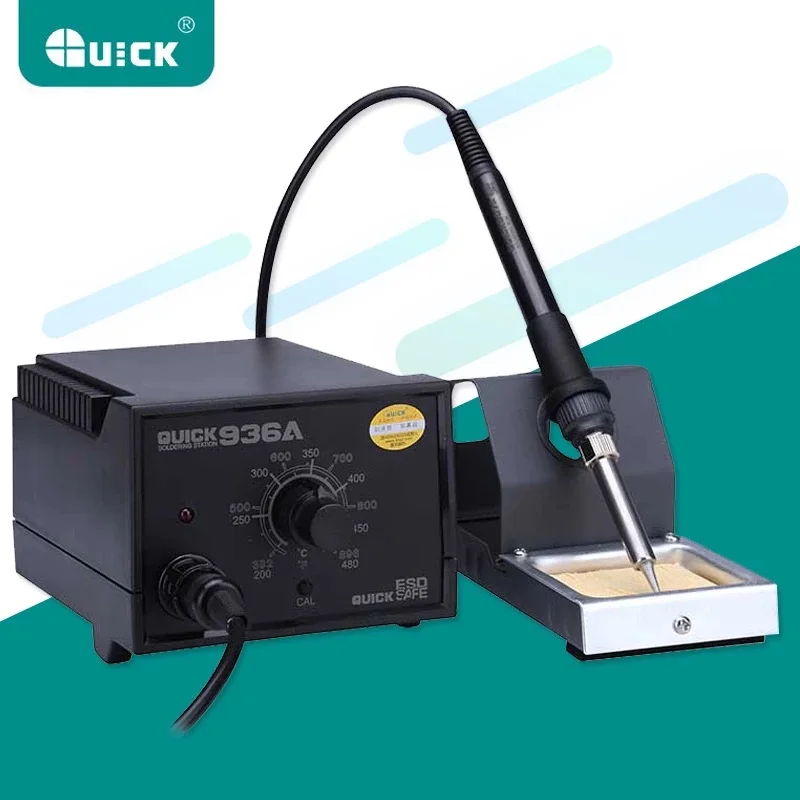 Антистатическая паяльная станция QUICK 936A 220 В с постоянной температурой 60 Вт