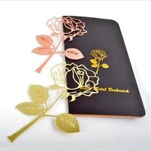 1 шт. красивые розовые металлические золотистые закладки модные высококачественные гальванизированные розы книжная Закладка из нержавеющей стали подарок на день Святого Валентина