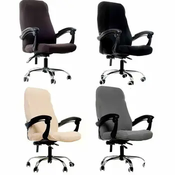 

Anti-dirty Computer Seat Chair Cover Removable Slipcovers For Office Seat Chairs Black Soft Stretch Spandex Chair Covers Solid
