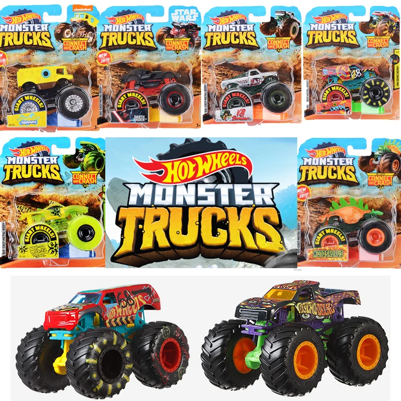 

Hot Wheels Tracks Diecast 1:64 Giant Car Toy Collection Monster Trucks Assortment Metal Model Boys Toys for Children Kids Gifts