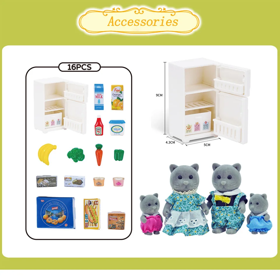 Dollhouse Miniature Furniture Toys Set 1/12 DIY Forest Family Kids Girls Pretend Play Furniture Toys Gift for Christmas Birthday 6