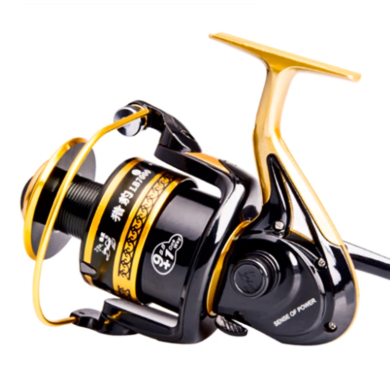 

Fishing Reel 9+1 Double Brake System Left/Right Interchangeable Super Strong Fishing Wheel Metal Spinning Reel 1000-4000 Series