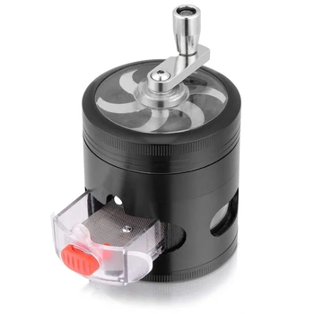

Herb Grinder, Premium Hand Cranked Design, Higher Volume - 3 Separation Chambers Contain Drawer and Powder Separator
