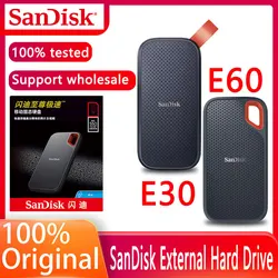 SanDisk – disque dur externe SSD E60, USB 500 type c, 1 to, 2 to, 3.1 go, jusqu'à 500 mo/s, pour ordinateur portable et système Mac 
