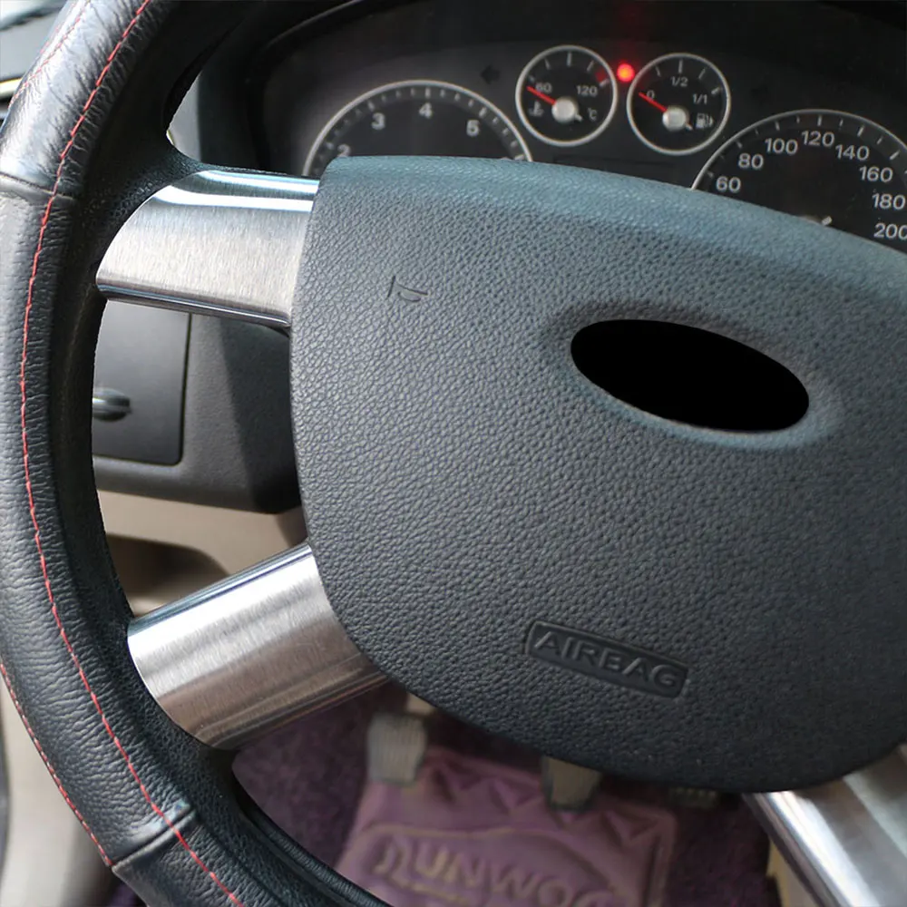 Daefar 4 шт. ABS Хром украшение рулевого колеса автомобиля накладка рамка для Ford Focus 2 MK2 2005-2013 Аксессуары