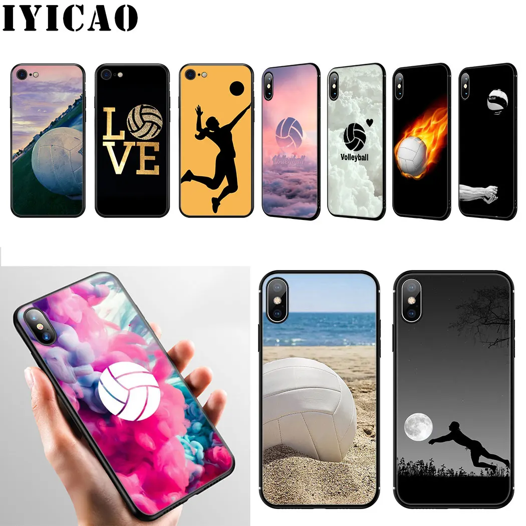 IYICAO Volleyball Painted Colourful Soft Silicone Case for iPhone 11 Pro Max XR X XS 6 6S 7 8 Plus 5 5S SE Phone |