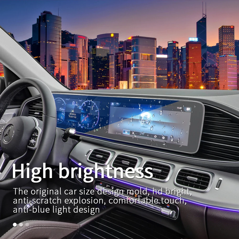 Navigation toughened film for Mercedes GLE W167 V167 350 450 500e gls w167 450 500 550 x167 interior decoration accessories