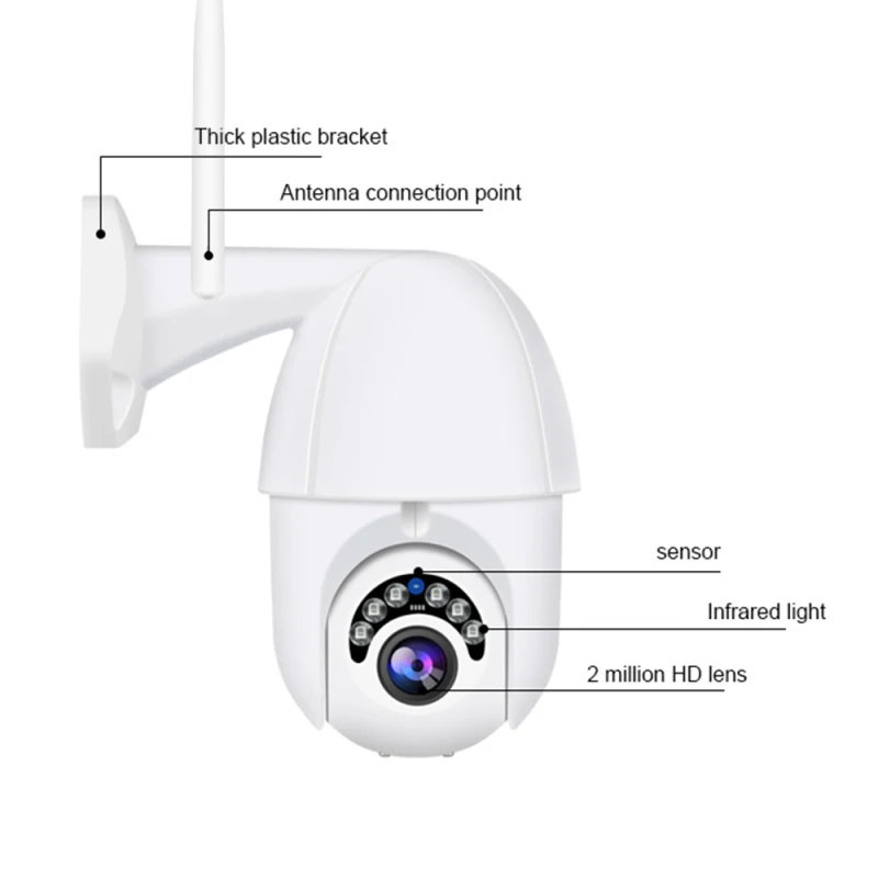 Wifi камера наружная камера наблюдения с датчиком PTZ IP камера H.265X 1080p скорость купольная CCTV Камера Безопасности s IP камера wifi Внешняя 2MP IR домашняя съемка