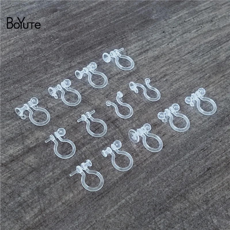 BoYuTe (50 PiecesLot) 911MM Transparent Invisible Plastic U Shaped No Pierced Ear Clip Accessories for Earrings (3)