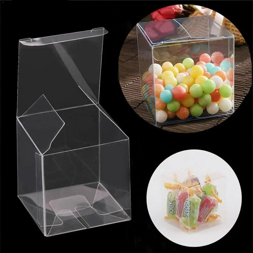 1pc Square Transparent Plastic Box Storage Packing Party Chocolate