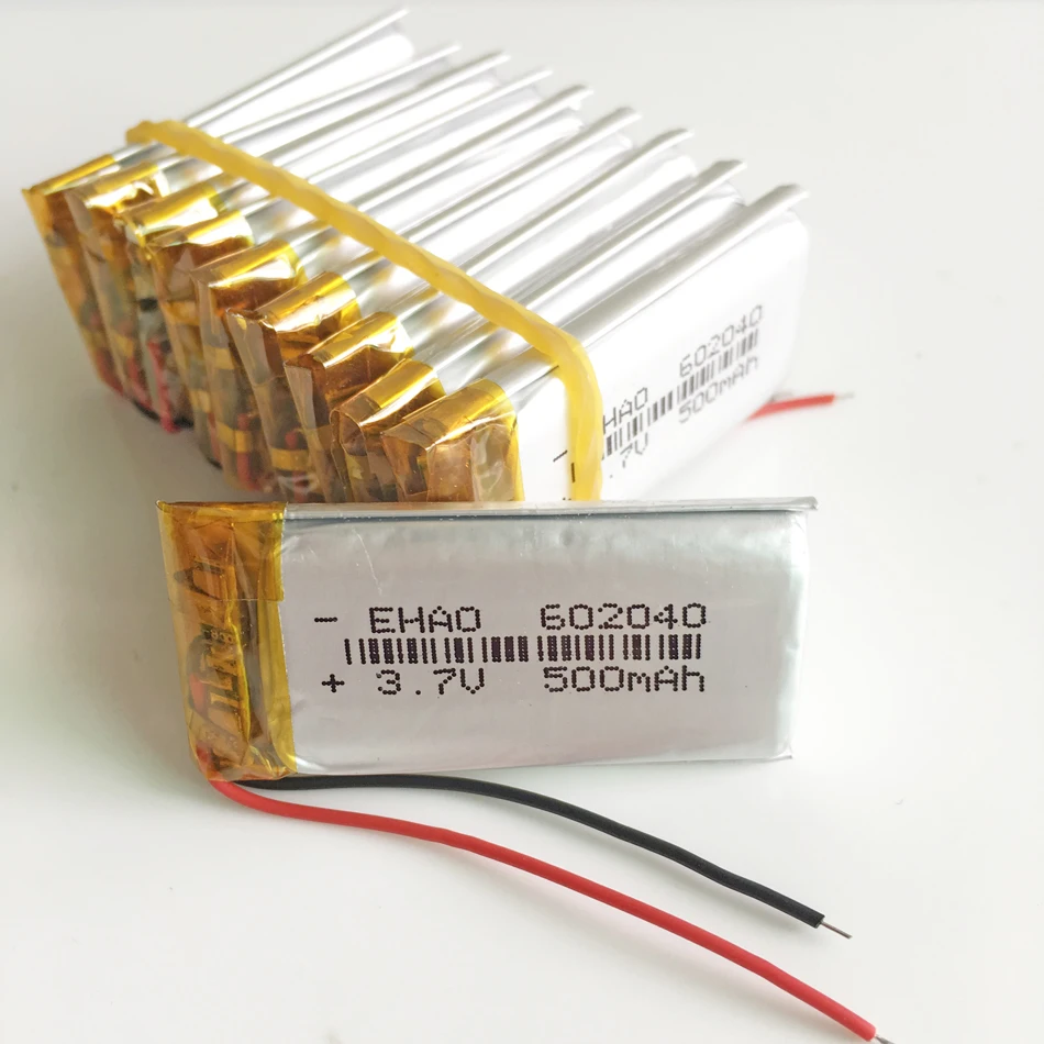 

10 PCS 3.7V 500mAh Lipo Rechargeable Battery Polymer Lithium For Bluetooth Speaker MP3 GPS DVD PSP Recorder E-book Camera 602040