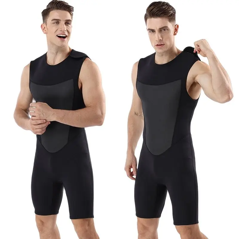 2mm Neoprene Wetsuit Men Short Sleeve Scuba Diving Suit Surfing