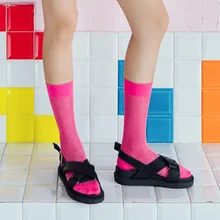 Летние женские модные новые яркие цветные сетчатые носки в стиле хип-хоп Harajuku флуоресцентные цветные яркие ажурные носки для скейтбординга