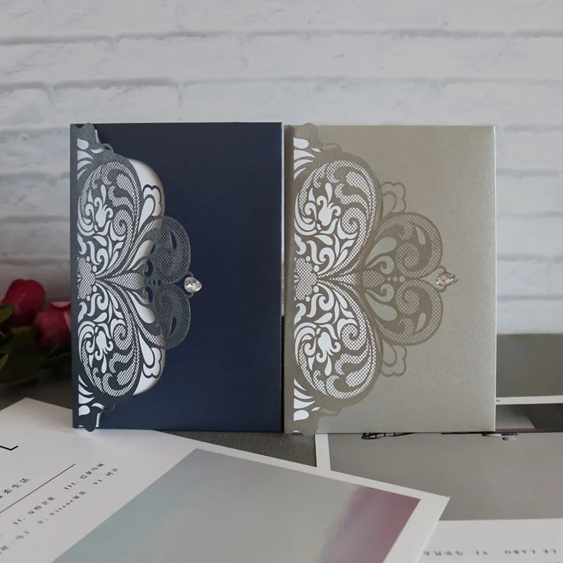 

10pcs Custom Printing Inner Card Wedding Cards Laser Cut Paper Cards Announcement Greeting Postcards for Wedding Birthday Party