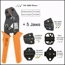 Tool kit terminal Crimping tool plier jaw 190mm Multi Functional Carbon Steel SN-28B+5 SN-28B SN-2 european style Terminal Tool